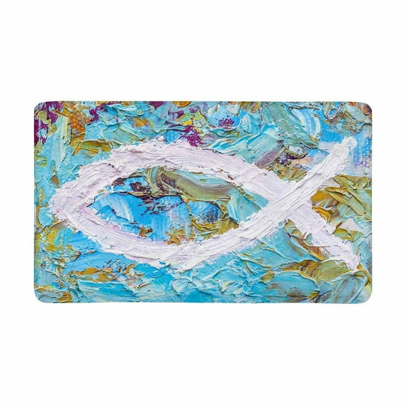 MKHERT Colorful Christian Fish Christian Symbol Doormat Rug Home Decor Floor Mat Bath Mat 30x18 inch