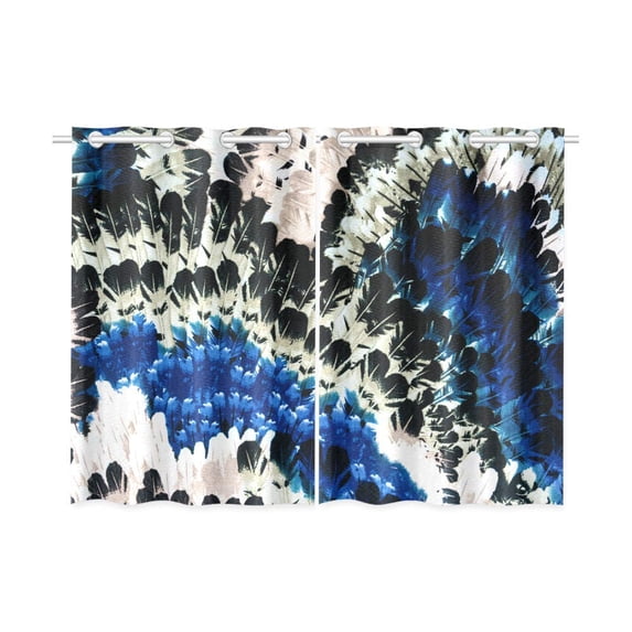 MKHERT Colorful Feathers Window Curtain Kitchen Curtains Window Treatments 26x39 inch,Set of 2