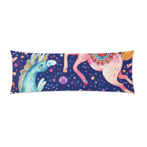 MKHERT Colorful Flying Unicorn Body Pillow Pillowcase Pillow Protector Cushion Cover 20x60 Inch