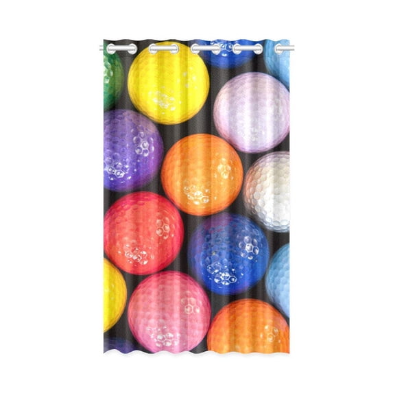 MKHERT Colorful Golf Balls Thermal Insulated Blackout Window Curtain Kitchen Curtain 52x84 inch