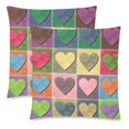 thumbnail image 1 of MKHERT Colorful Heart Shape Pattern Throw Pillowcase Pillow Cover Cushion Couver 18x18 inch, Set of 2, 1 of 2