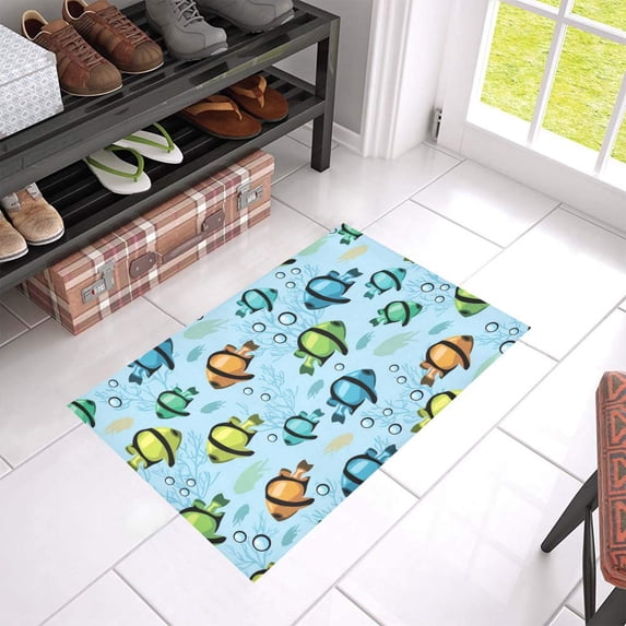 MKHERT Colorful Marine Animals Doormat Indoor/Outdoor/Front Door/Bathroom Mats 23.6x15.7 inch