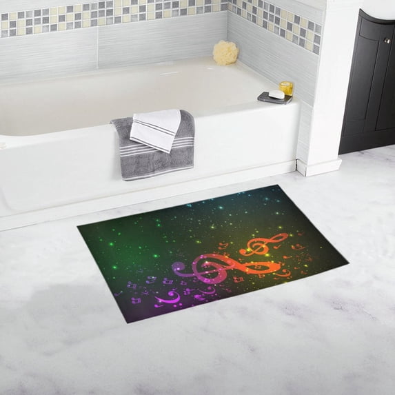 MKHERT Colorful Music Background Doormat Non-slip Bath Mat Floor Mat 30x18 inch