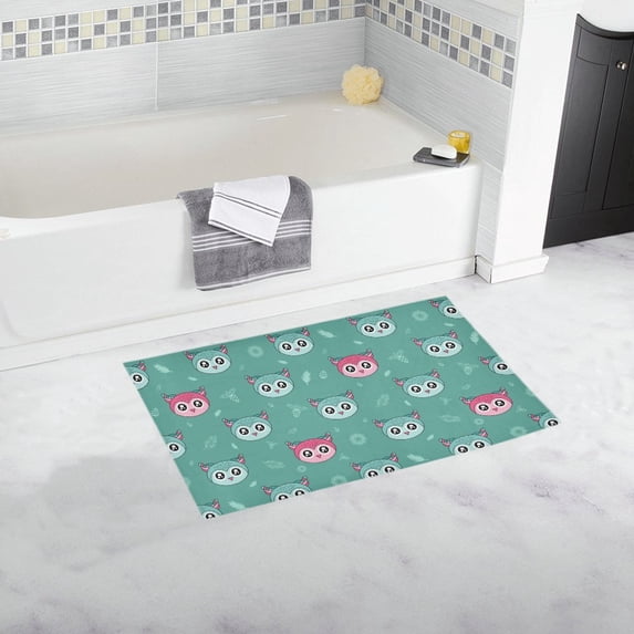 MKHERT Colorful Owl Doormat Non-slip Bath Mat Floor Mat 30x18 inch