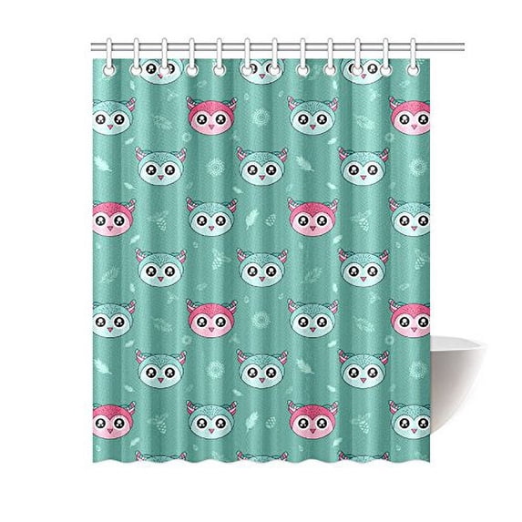 MKHERT Colorful Owl Shower Curtain Bath Curtain Waterproof fabric Polyester Curtains 60x72 inch