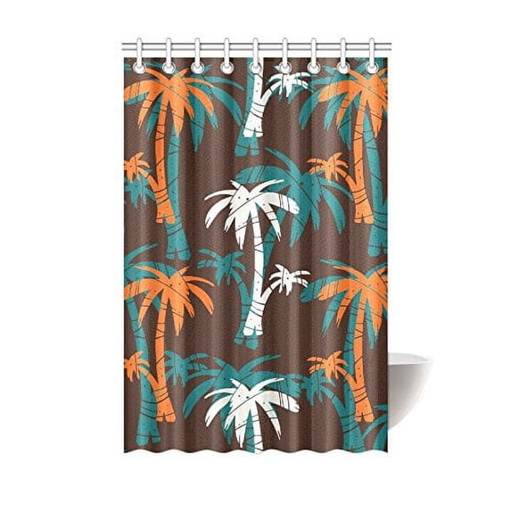 MKHERT Colorful Palm Trees Polyester Fabric Bathroom Shower Curtain 48x72 inch
