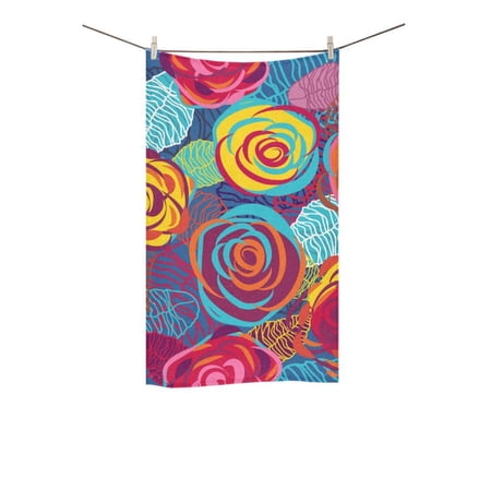 MKHERT Colorful Roses Bath Towel Shower Towel Wash Cloth Face Towels 16x28 inches