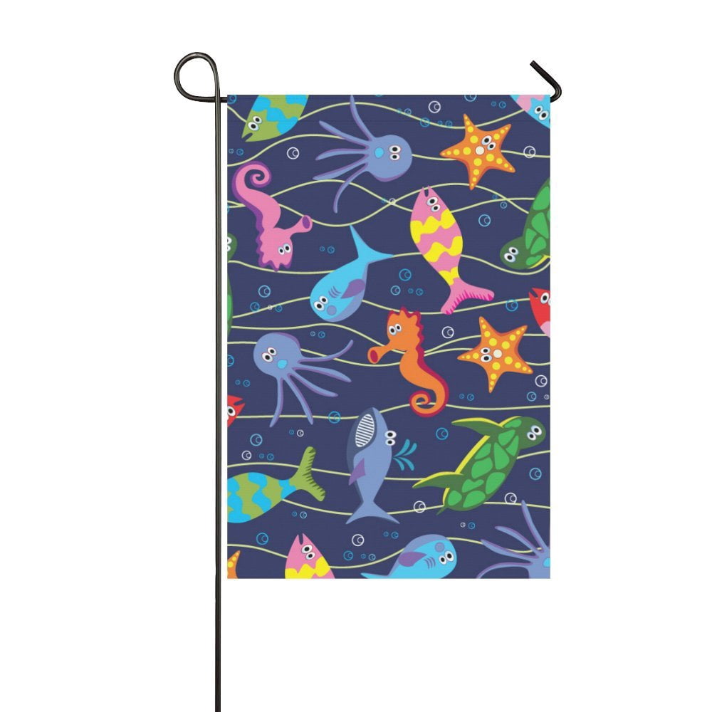 MKHERT Colorful Sea Animals Garden Flag Outdoor Flag 12x18 inch ...