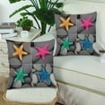 thumbnail image 1 of MKHERT Colorful Starfish And Beach Pebbles Throw Pillowcase Pillow Cover Cushion Couver 18x18 inch, Set of 2, 1 of 2