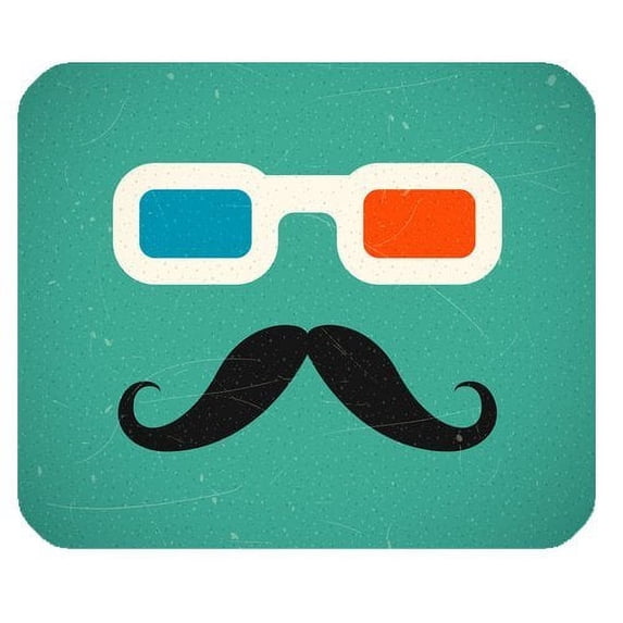 MKHERT Colorful Sunglasses and Funny Mustache Rectangle Mousepad Mat For Mouse Mice Size 9.84x7.87 inches