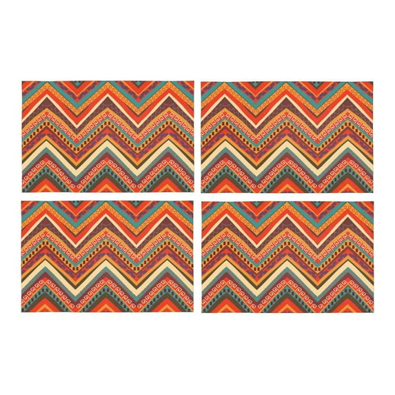 MKHERT Colorful Tribal Ethnic Aztec Placemats Table Mats for Dining Room Kitchen Table Decoration 12x18 inch,Set of 4