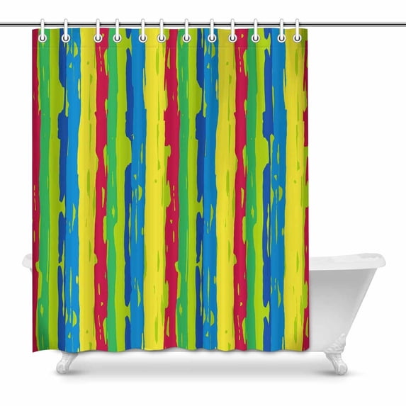 MKHERT Colorful strips Bathroom Shower Curtain 60x72 inch