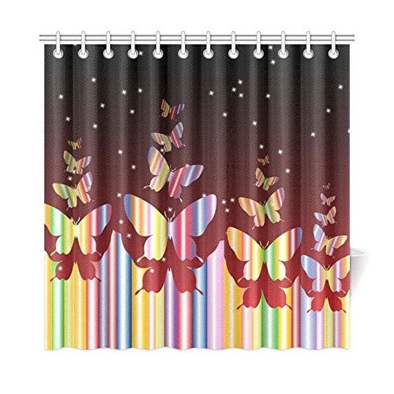 MKHERT Colourful Butterflies Shower Curtain Home Decor Bathroom Shower Curtain 66x72 inch
