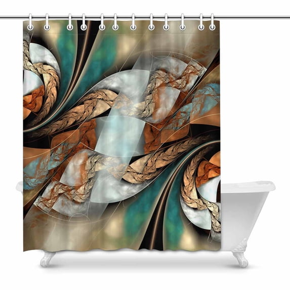 MKHERT Computer Generated Fractal Artwork Design and Entertainment Waterproof Polyester Fabric Shower Curtain Bathroom Sets 60x72 inch