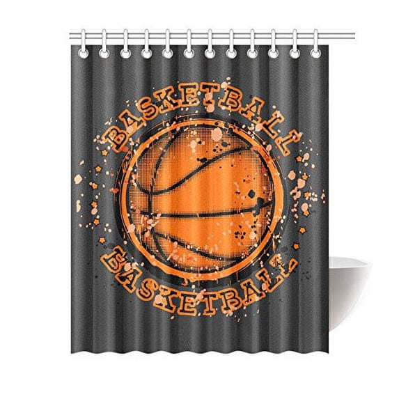 MKHERT Cool Basketball Design Polyester Fabric Bathroom Shower Curtain 60x72 inch