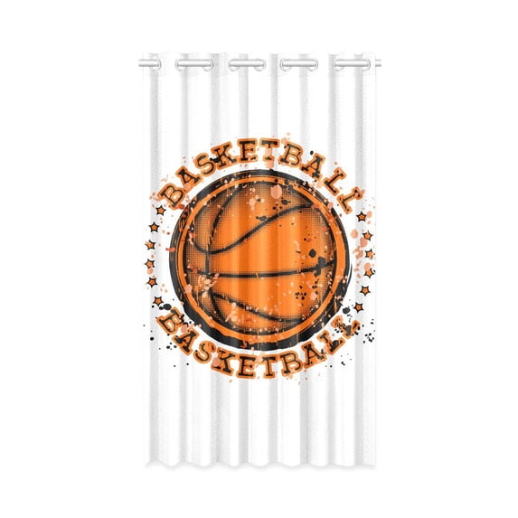 MKHERT Cool Basketball Design Window Curtain Living Room,Bedroom Window Drapes 52x84 inch