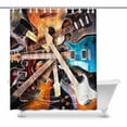 thumbnail image 1 of MKHERT Cool Electric Guitar Surrounded with Lightnings Waterproof Shower Curtain Decor Fabric Bathroom Set 60x72 inch, 1 of 1