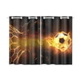thumbnail image 1 of MKHERT Cool Flame Football Window Curtains Kitchen Curtain Room Bedroom Drapes Curtains 26x39 inch, 2 Piece, 1 of 3