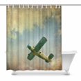 thumbnail image 1 of MKHERT Cool Vintage Airplane Decor Waterproof Polyester Fabric Shower Curtain Bathroom Sets 60x72 inch, 1 of 1