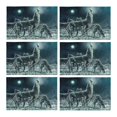thumbnail image 1 of MKHERT Cool Wolves Howling at Moon Painting Placemats Table Mats for Dining Room Kitchen Table Decoration 12x18 inch,Set of 6, 1 of 4