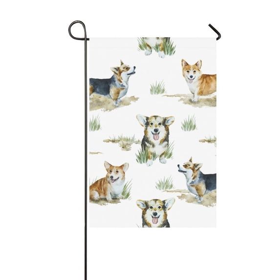 MKHERT Corgi Pembroke Garden Flag Outdoor Flag 12x18 inch