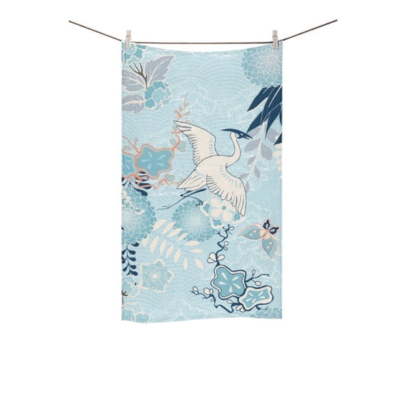 MKHERT Crane and Flowers Bath Towel Shower Towel Wash Cloth Face Towels 16x28 inches