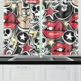 thumbnail image 1 of MKHERT Crazy Punk Rock Skull Window Curtains Kitchen Curtain Room Bedroom Drapes Curtains 26x39 inch, 2 Piece, 1 of 3