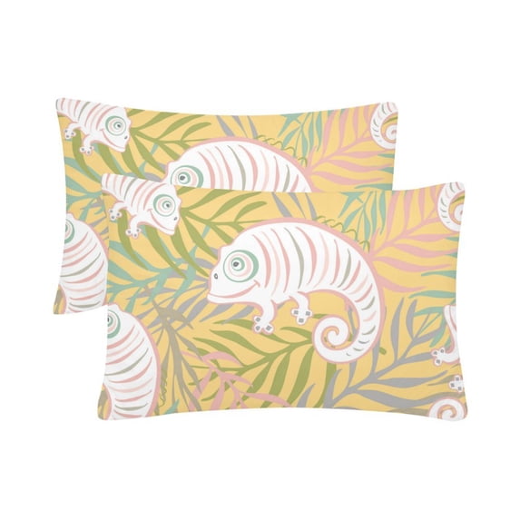 MKHERT Cute And Friendly Chameleon Pillowcase Pillow Protector Cushion Cover 20x30 inch,Set of 2