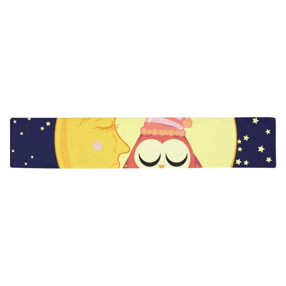 MKHERT Cute Cartoon Owl Table Runner for Kitchen Wedding Party Home Decor 16x72 inch