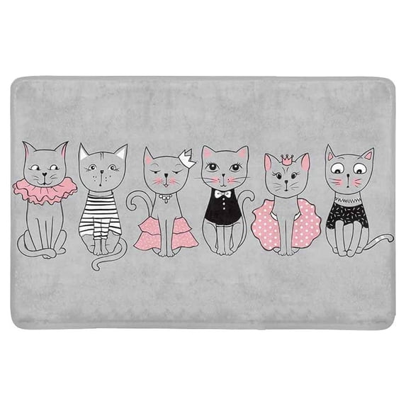 MKHERT Cute Cats Stylish Kitten Set Funny Kids Animal Doormat Rug Home Decor Floor Mat Bath Mat 23.6x15.7 inch
