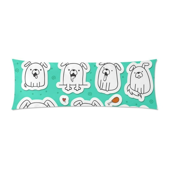 MKHERT Cute Coloful Dogs Body Pillow Pillowcase Pillow Protector Cushion Cover 20x60 Inch