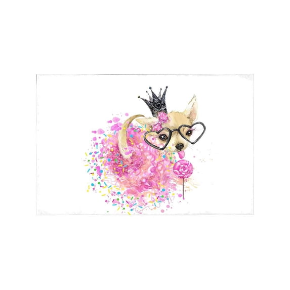 MKHERT Cute Dog Watercolor Fashion Animal Placemats Table Mats for Dining Room Kitchen Table Decoration 12x18 inch,Set of 4