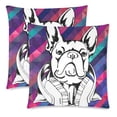 thumbnail image 1 of MKHERT Cute French Bulldog Pillowcase Pillow Protector Cushion Cover 18x18 inch,Set of 2, 1 of 3