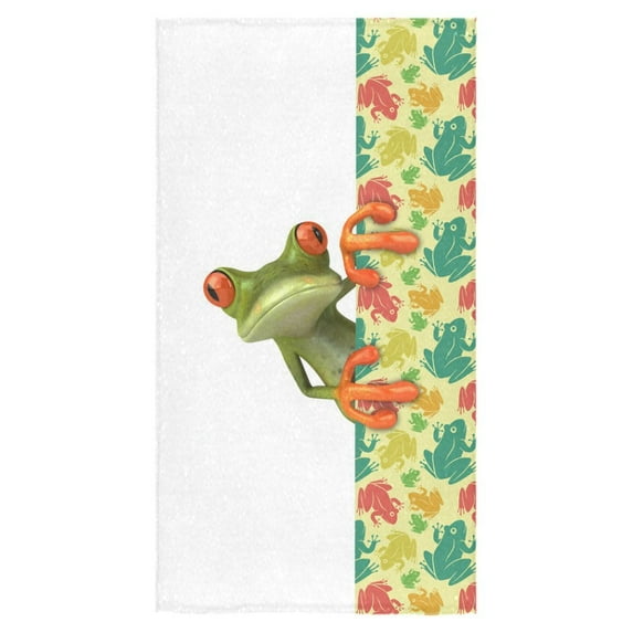 MKHERT Cute Frog Pattern Bath Towel Shower Towel Wash Cloth Face Towels 16x28 inches