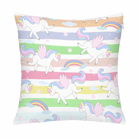MKHERT Cute Hand Drawn Unicorn Pillow Covers Pillowcase Throw Pillows 18x18 inch