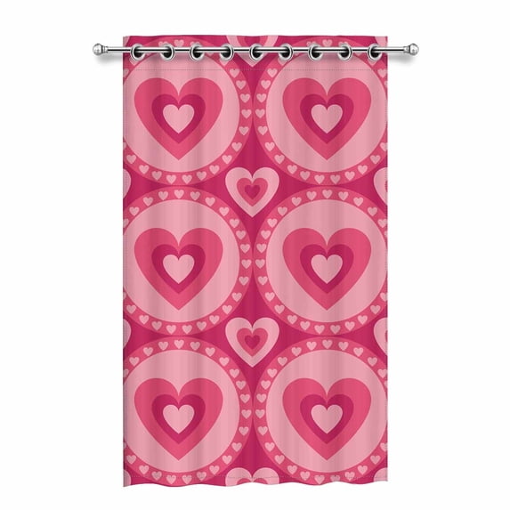 MKHERT Cute Hearts Pattern Blackout Window Curtain Drapes Bedroom Living Room Kitchen Curtains 52x84 inch