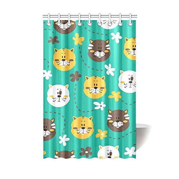 MKHERT Cute Kitty Cats Polyester Fabric Bathroom Shower Curtain 48x72 inch