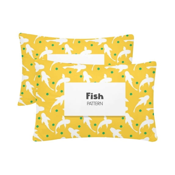 MKHERT Cute Koi Fish Pillowcase Pillow Protector Cushion Cover 20x30 inch,Set of 2