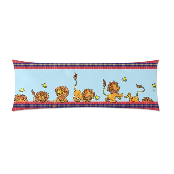 MKHERT Cute Lion And Butterfly Play Body Pillow Pillowcase Pillow Protector Cushion Cover 20x60 Inch