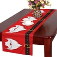 thumbnail image 1 of MKHERT Cute Merry Christmas Santa Claus Beard and Mustache on Red Background Table Runner Home Decor for Home Kitchen Wedding Party Banquet Decoration 16x72 Inch, 1 of 2