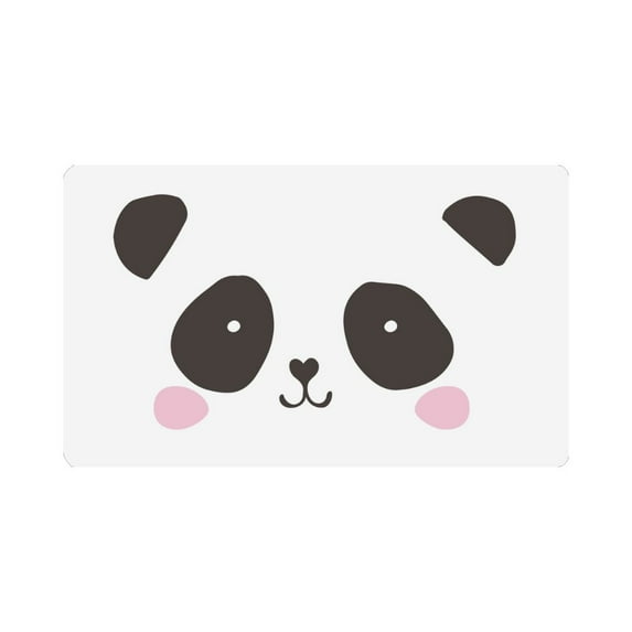 MKHERT Cute Panda Bear Face Black and White Animal Doormat Rug Home Decor Floor Mat Bath Mat 30x18 inch