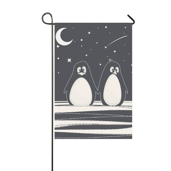 MKHERT Cute Penguins Garden Flag Outdoor Flag 12x18 inch