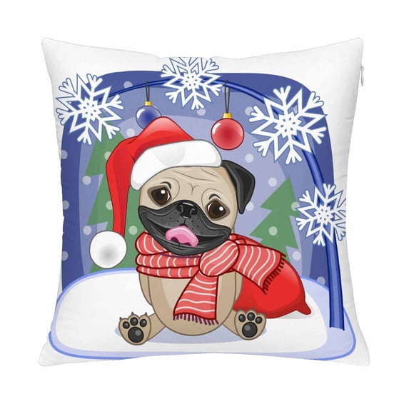 MKHERT Cute Pug Dog Pillow Covers Pillowcase Throw Pillows 18x18 inch