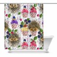 thumbnail image 1 of MKHERT Cute Watercolor Hedgehog and Desserts Berries Cupcakes Home Decor Waterproof Polyester Fabric Shower Curtain Bathroom Sets 60x72 inch, 1 of 1