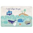 thumbnail image 1 of MKHERT Cute Whale in Sea Waves with Quote I Whale Always Love You Doormat Rug Home Decor Floor Mat Bath Mat 23.6x15.7 inch, 1 of 3