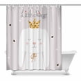thumbnail image 1 of MKHERT Cute White Bunny Little Rabbit Princess with Golden Crown Decor Waterproof Polyester Fabric Shower Curtain Bathroom Sets 60x72 inch, 1 of 1