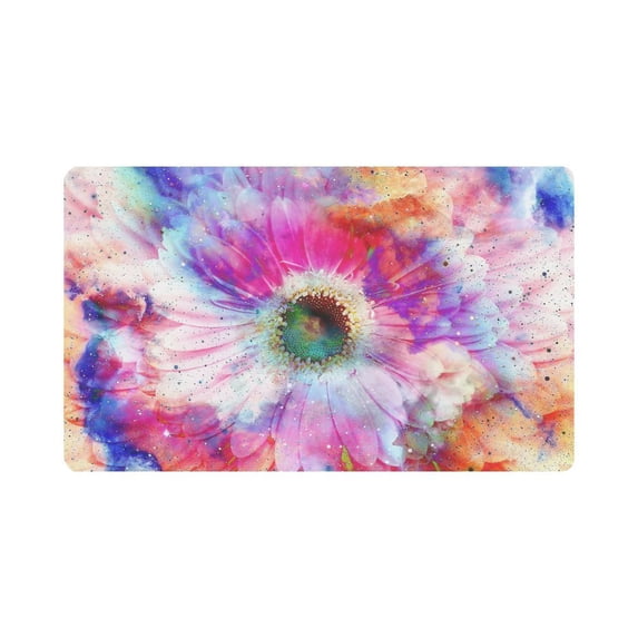 MKHERT Daisy Flowers in Space Galaxy Stars Doormat Rug Home Decor Floor Mat Bath Mat 30x18 inch
