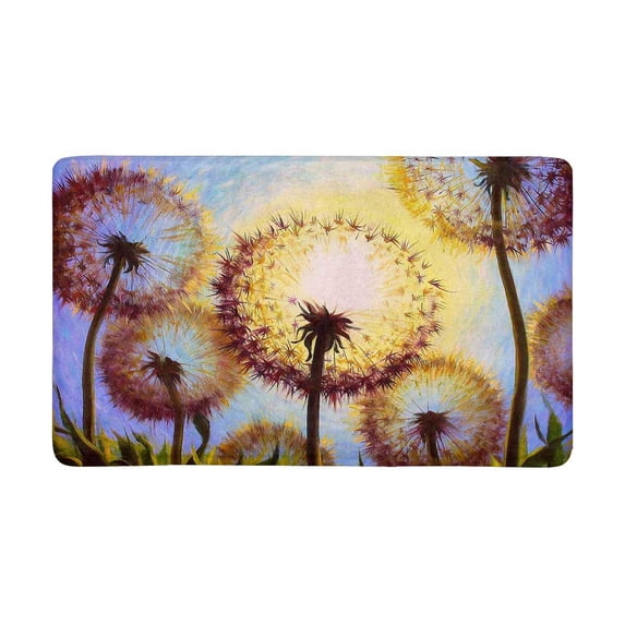 MKHERT Dandelions Flowers Against The Sun Painting Doormat Rug Home Decor Floor Mat Bath Mat 30x18 inch