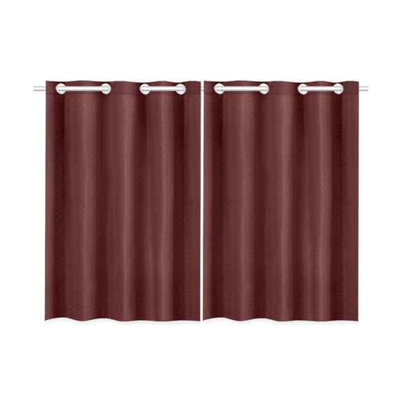 MKHERT Dark Red Window Curtain Kitchen Curtains Window Treatments 26x39 inch,Set of 2