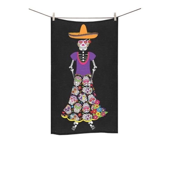MKHERT Day of the Dead Bath Towel Hand Towel Shower Towel Washcloth 16x28 inch